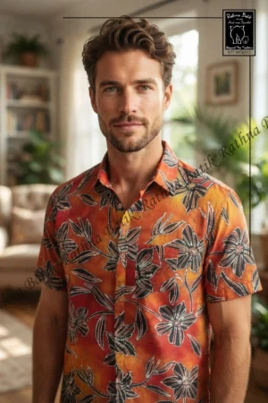 11217 Multiple Color Men's Cotton Batik Shirt