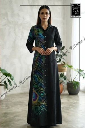 11220 Peacock Design Cotton Dress