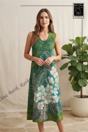 11221 Araliya Flower Cotton Batik Frock